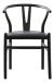 Silla Wishbone Comedor Madera Haya Laqueado Negro Ecocuero. en internet