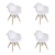 Set X4 Sillones Eames Makom Polipropil Madera Retro/vintage