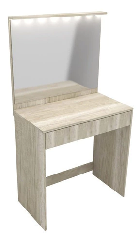 Tocador Organizador Maquillador Melamina Con Espejo Luz Led Helsinsky