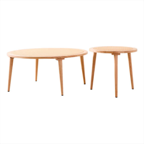 Set De Mesas Bajas Ratonas Holy De Madera De Haya Laqueadas.