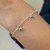 Pulseira de Prata 925 Mini Corações Zircônias Azul Claro - comprar online