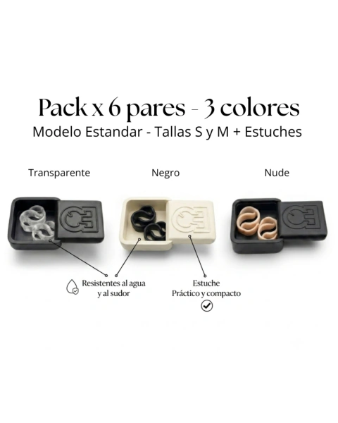 Pack x6 Correctores de Orejas Estándar - 3 Colores + Estuches