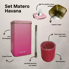 Imagen de BO-40967 - Set Matero Juego de Mate con Tapa y bombilla + Yerbera Pico Vertedor