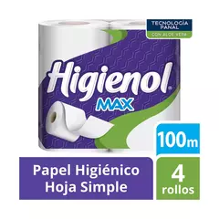 Papel higiénico Higienol max 100m 4u