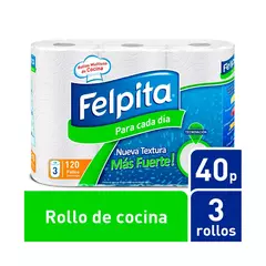 Rollo de cocina Felpita 40p 3u