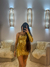 Vestido dourado fashion nova P na internet