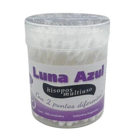 Hisopos Multiuso Con 2 Puntas Diferentes 100 Unidades - Luna Azul.