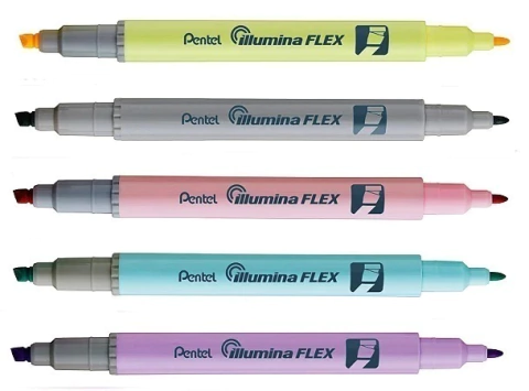 Marca Texto Illumina Flex Pastel Ponta Dupla PENTEL