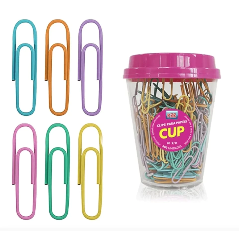 Clips Colorido Copo c/ 250und 2/0 KAZ