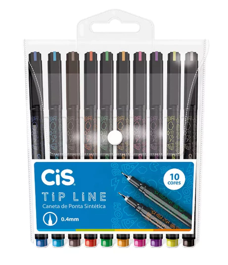 Kit Caneta Tip Line 0.4mm c/10und CIS