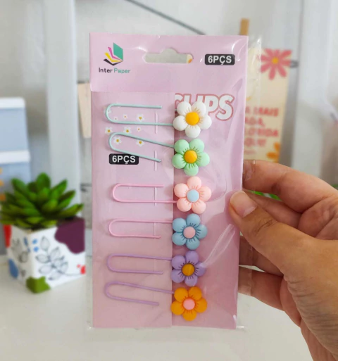 Clips Decorados Florzinha 5mm c/06und INTERPONTE