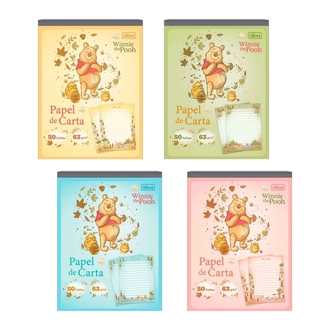 Bloco Papel de Carta Pooh 17,7 x 24cm 50F TILIBRA