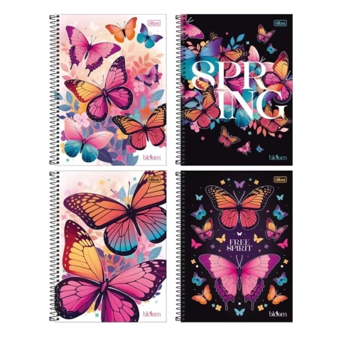 Caderno Espiral Universitário Capa Dura Bloom 1M 80F TILIBRA