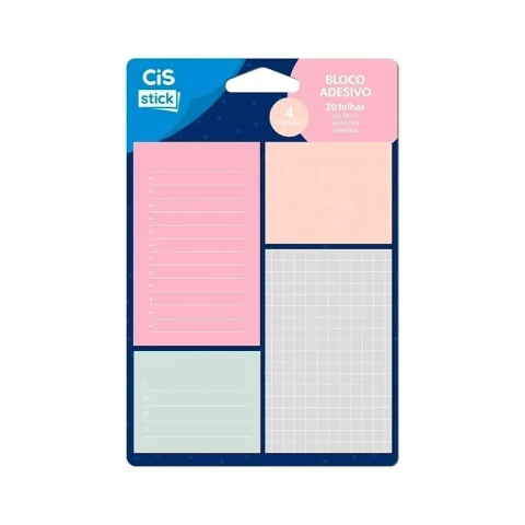 Bloco Adesivo Cis Stick c/ 04 modelos c/20fls CIS