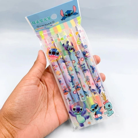 Kit Marca Texto 2 Pontas c/ 06und Stitch