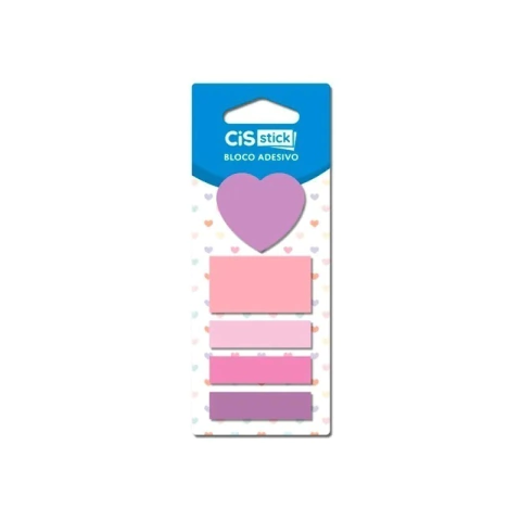Bloco Adesivo Coração Cis Stick c/20fls CIS