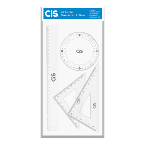 Kit Escolar Geométrico 4 Peças Cis