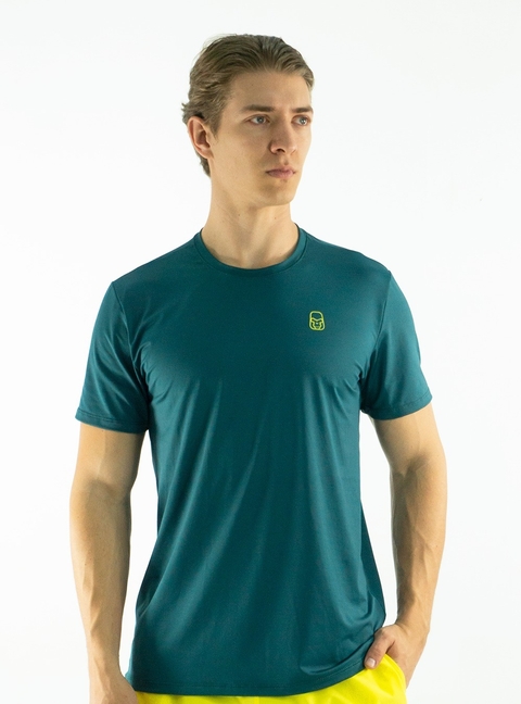 Remera Tela Fría Básica Verde Esmeralda