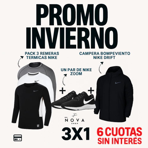 PACK X3 REMERAS + NIKE ZOOM + CAMPERA NIKE - comprar online