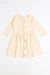 Vestido Botão Waffle Off White