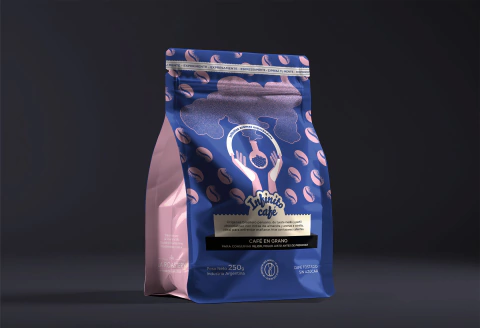 Paquete de Infinito Café de 250 gramos de café en grano, ideal para conservar al máximo los aromas y sabores.