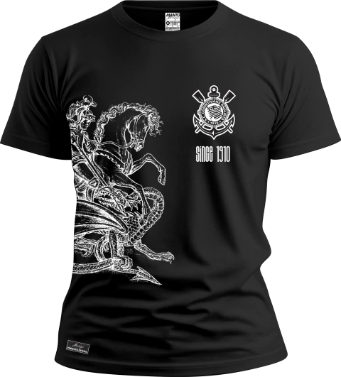 Camiseta 100% - Algodão - Modelo Masculino (unissex) - Dragão Preto e Branco