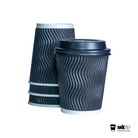 Vaso Polipapel Ripple Negro 12 oz Doble Pared - comprar online