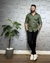 Camisa Tricoline Algodão com Elastano - Verde Militar - Milano Moda Masculina