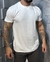Camiseta Gola Média Suedine - off white
