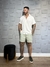 Camisa mg curta viscolinho c/ elastano - off white - Milano Moda Masculina