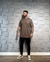Camiseta Oversized Suedine Gola Média Marrom - Milano Moda Masculina