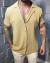 Camisa mg curta texture gola cubana-BEGE