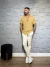 Camisa mg curta texture gola cubana-BEGE - Milano Moda Masculina