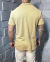 Camisa mg curta texture gola cubana-BEGE na internet