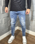 Calça jeans lisa Milano - azul marmorizada - comprar online
