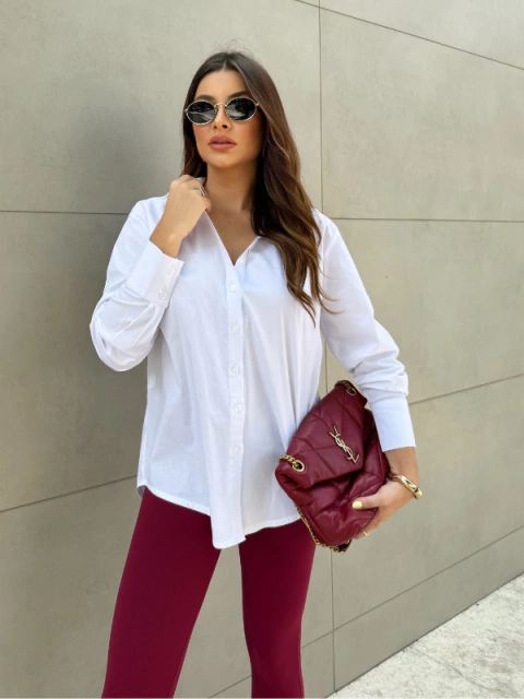 Camisa Tricoline Feminina Manga Longa - comprar online