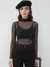 Blusa Feminina Tule Transparente Preta - loja online
