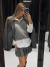 Conjunto Outfit Blazer e Saia Cinza Listrado Britany