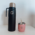 Mate Térmico Rosa + Termo de Acero Inoxidable Negro - comprar online