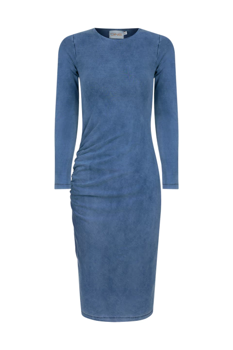 Vestido de malha franzido na lateral - comprar online