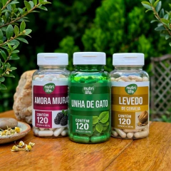 Amora miura + Unha de gato + Levedo de cerveja - 360 cps - 500mg - Nutri Life
