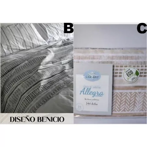 JUEGO DE SABANAS CAMARO ALLEGRA 1 1/2 PLAZAS