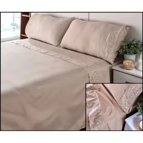 JUEGO DE SABANAS RSM BRODERIE 2 1/2 PLAZAS