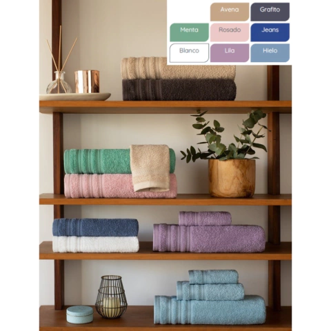 JUEGO DE TOALLA Y TOALLON ARCO IRIS BELLY - comprar online