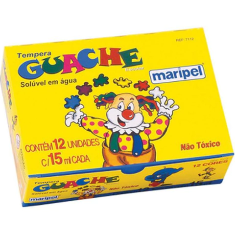 Tinta Guache 15ml com 12 corss (Maripel)