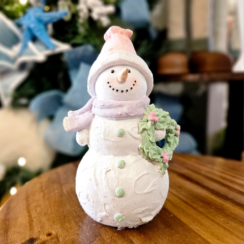 NATAL BONECO DE NEVE VERDE/BRANCO 18,5CM