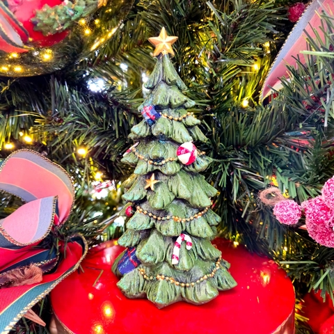 NATAL CENÁRIO ARVORE VERDE COM ESTRELA DOURADA 23CM