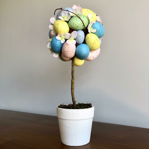 TOPIARIA REDONDA COM OVOS - FLORES 41CM - comprar online