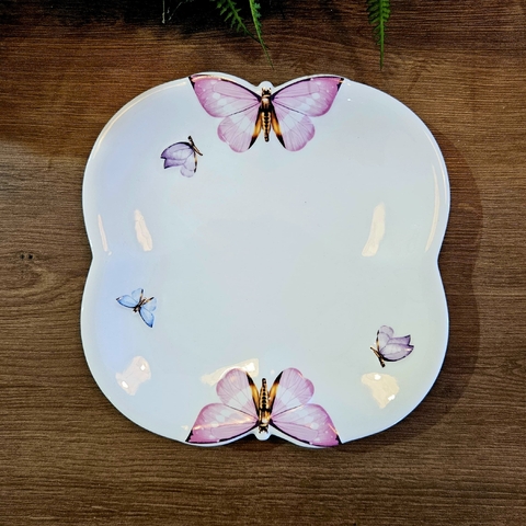PRATO DE SOBREMESA EM PORCELANA 19 CM BORBOLETA - WOLFF - comprar online