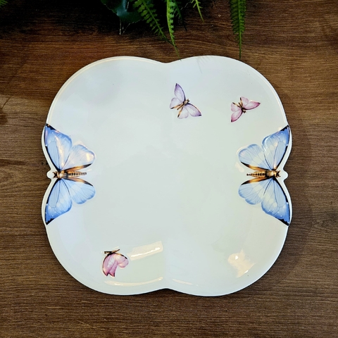 PRATO PARA JANTAR EM PORCELANA 24CM BORBOLETA - WOLFF - comprar online